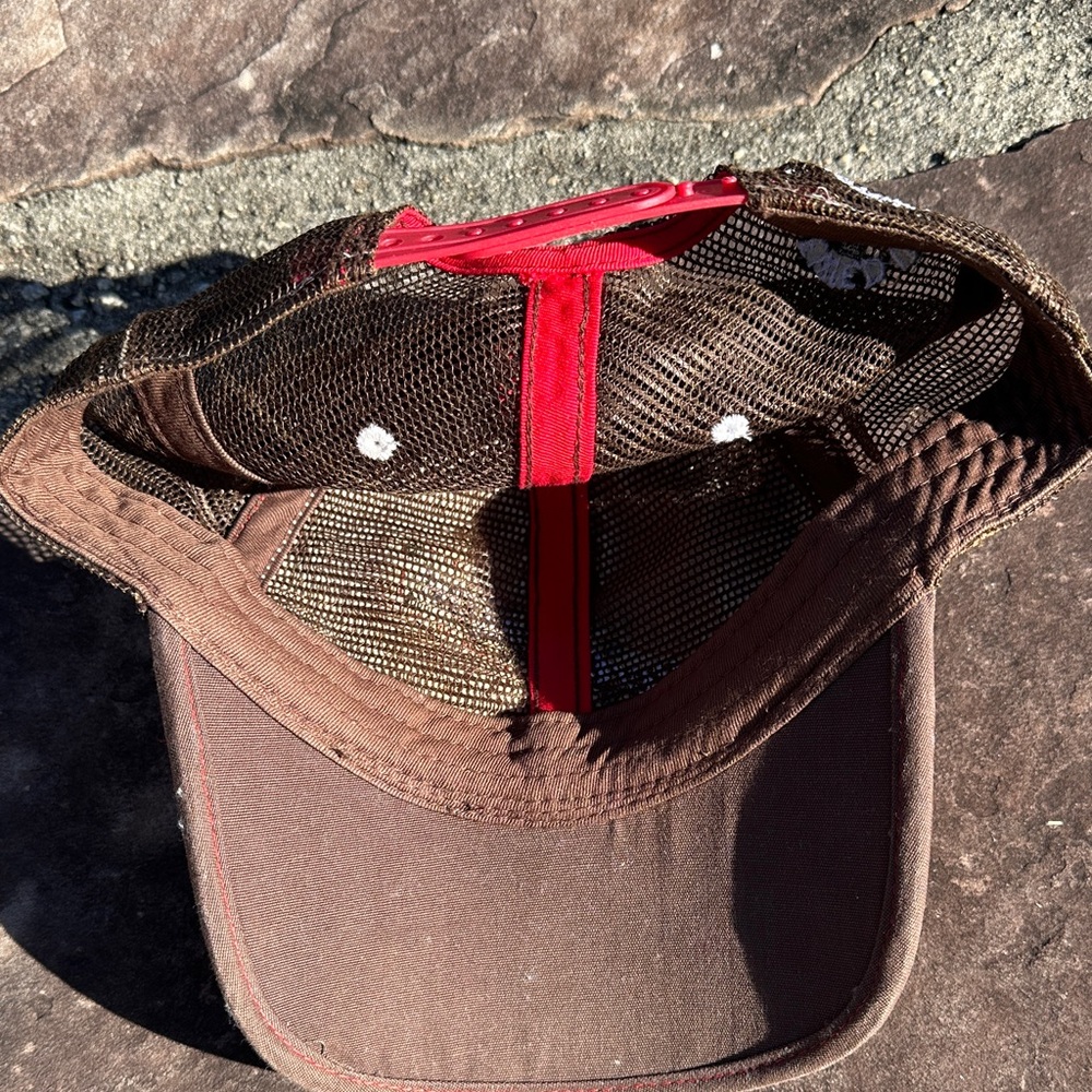 Red Stripe Straw Trucker Hat - Picture 5 of 5